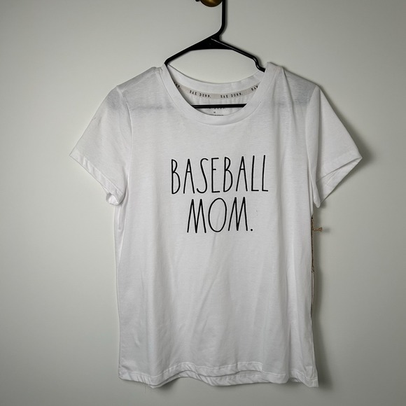 Rae Dunn Tops - Rae Dunn Women's Baseball Mom T Shirt White‎ Size M